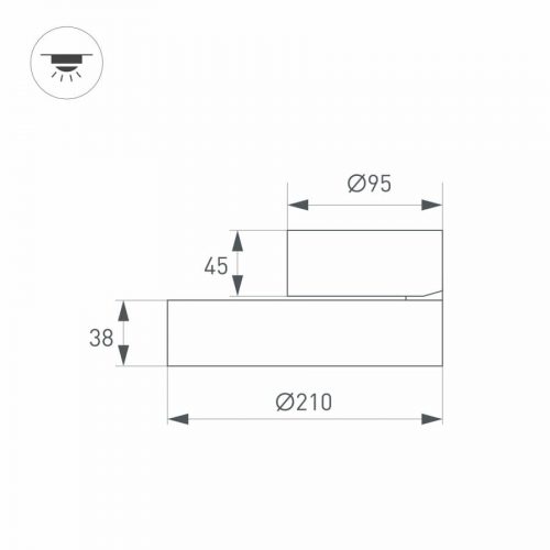 Светильник SP-RONDO-FLAP-R210-20W Day4000 (WH, 110 deg) (ARL, IP40 Металл, 3 года)