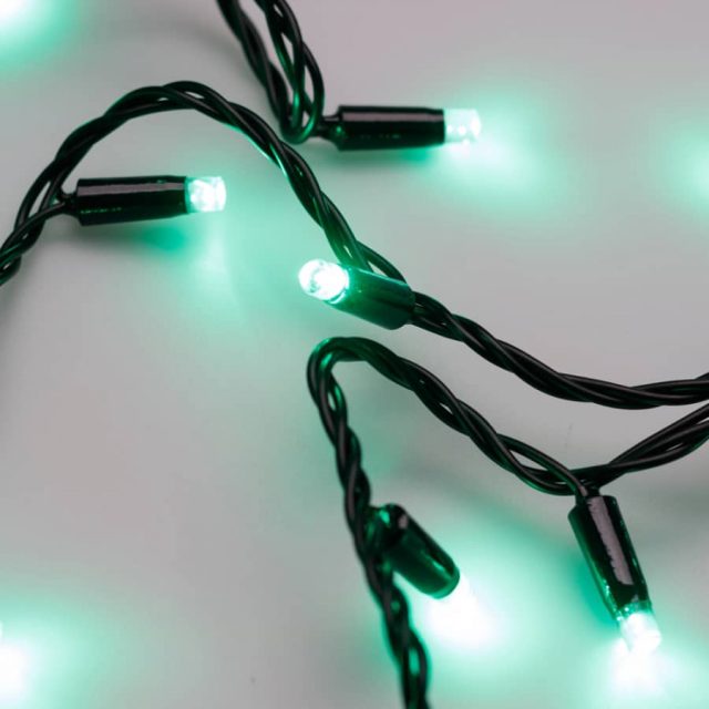 Светодиодная гирлянда ARD-STRING-CLASSIC-10000-BLACK-100LED-STD GREEN (230V, 7W) (ARDCL, IP65)