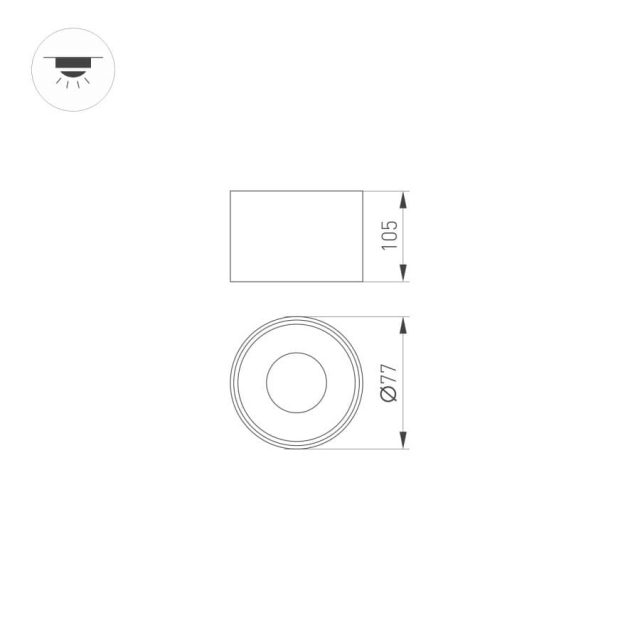 Корпус PLURIO-BASE-SURFACE-R77 (BK, 1-2, 200mA) (ARL, IP20 Металл, 3 года)