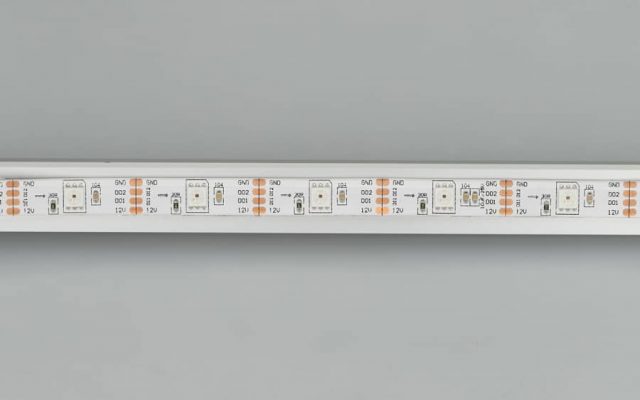 Лента SPI-5000SE-RAM 12V RGB (5060, 150 LED x1) (ARL, Закрытый, IP65)