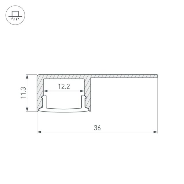 Профиль ARH-DECORE-S12-LINE-EDGE-2000 ANOD (ARL, Алюминий)