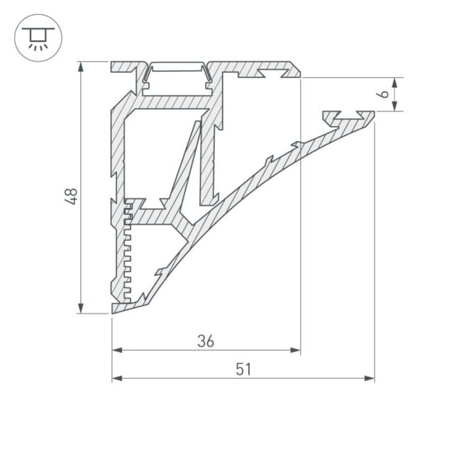 Профиль SHELF-620-2000-SET ANOD (ARL, Алюминий)