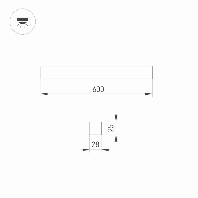 Светильник SNAP-STARLINE-LASER-S600-13W Day4000 (WH-BK, 80 deg, 48V) (ARL, IP40 Металл, 3 года)