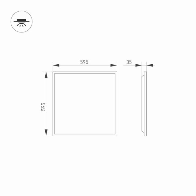 Светильник DL-TITAN-S600x600-40W Day4000-MIX (WH, 120 deg, 30-42V, 950mA) (ARL, IP20 Металл, 3 года)