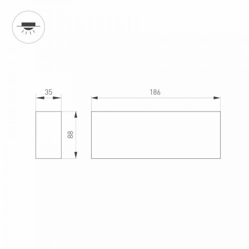 Светильник SP-ORIENT-SURFACE-TC-S186x35-15W Day4000 (BK, 30 deg, 230V) (ARL, IP20 Металл, 5 лет)