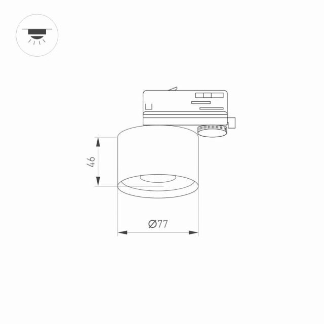 Корпус PLURIO-BASE-TRACK-4TR-R77 (BK, 1-2, 200mA) (ARL, IP20 Металл, 3 года)