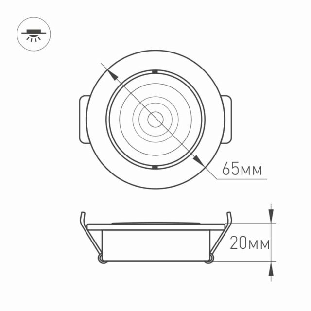 Светодиодный светильник LTM-R65WH 5W Day White 10deg (ARL, IP44 Металл, 3 года)