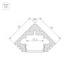 Профиль PDS45-T-2000 ANOD Black RAL9005 (ARL, Алюминий)