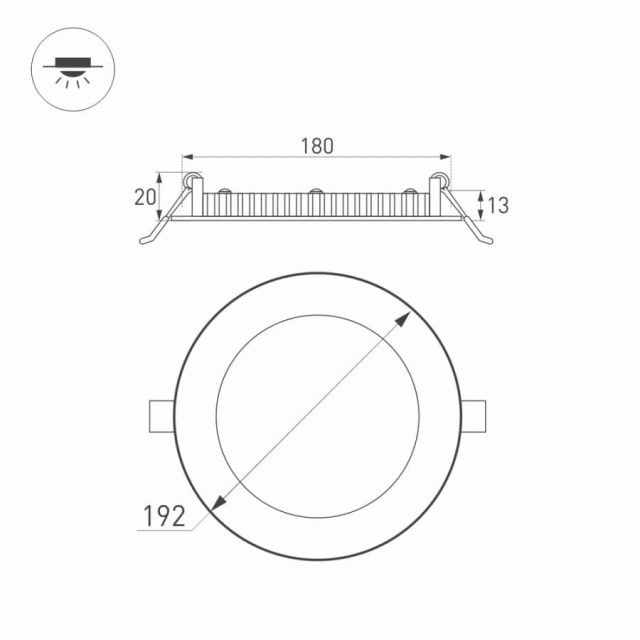 Светильник DL-192M-18W Day White (ARL, IP40 Металл, 3 года)