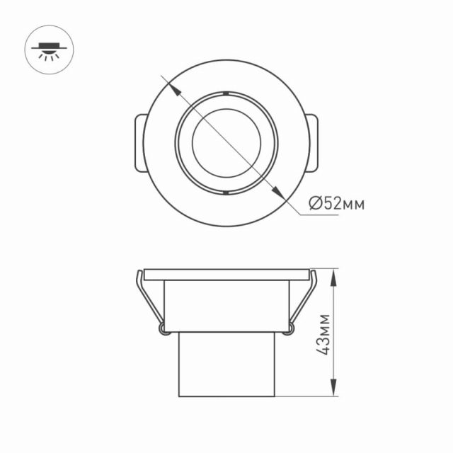 Светодиодный светильник LTM-R52WH 3W White 30deg (ARL, IP40 Металл, 3 года)