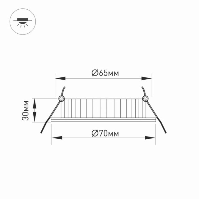 Светодиодный светильник LTM-R70WH-Frost 4.5W Day White 110deg (ARL, IP40 Металл, 3 года)