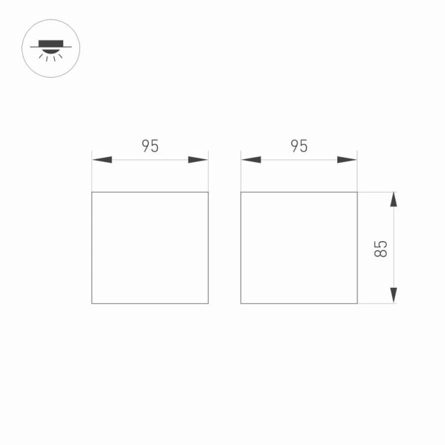 Светильник SP-ORIENT-SURFACE-TC-S95x95-20W Day4000 (BK, 30 deg, 230V) (ARL, IP20 Металл, 5 лет)