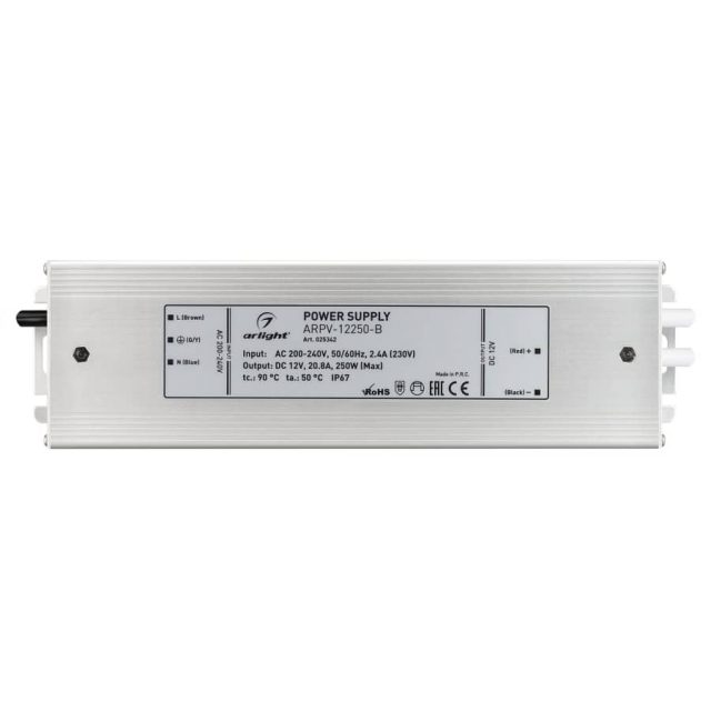 Блок питания ARPV-12250-B (12V, 20.8A, 250W) (ARL, IP67 Металл, 3 года)