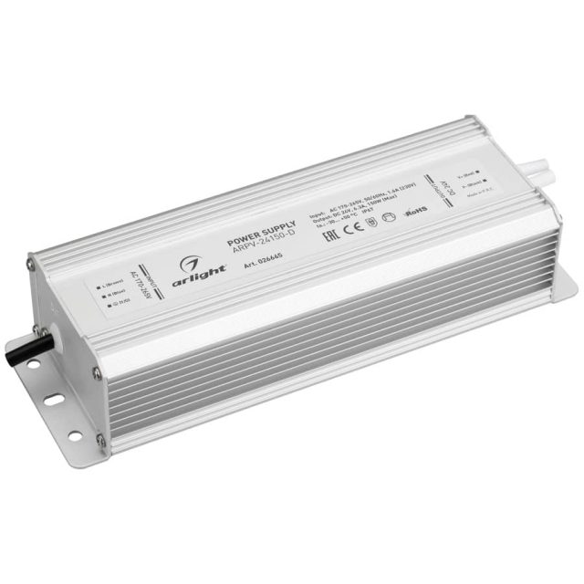 Блок питания ARPV-24150-D (24V, 6.3A, 150W) (ARL, IP67 Металл, 3 года)