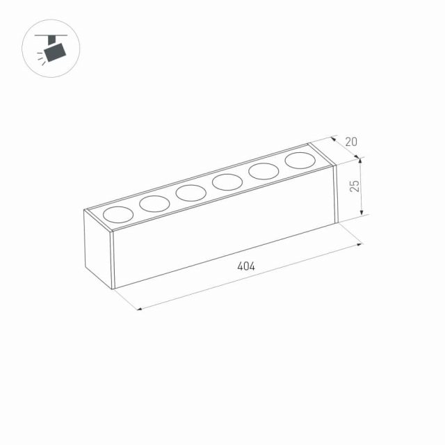 Светильник MAG-DOTS-25-L400-12W Day4000 (BK, 30 deg, 24V) (ARL, IP20 Металл, 3 года)