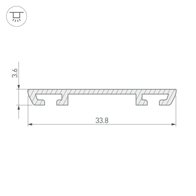 Профиль-держатель PHS-A-BASE-H3.6-2000 ANOD (ARL, Алюминий)