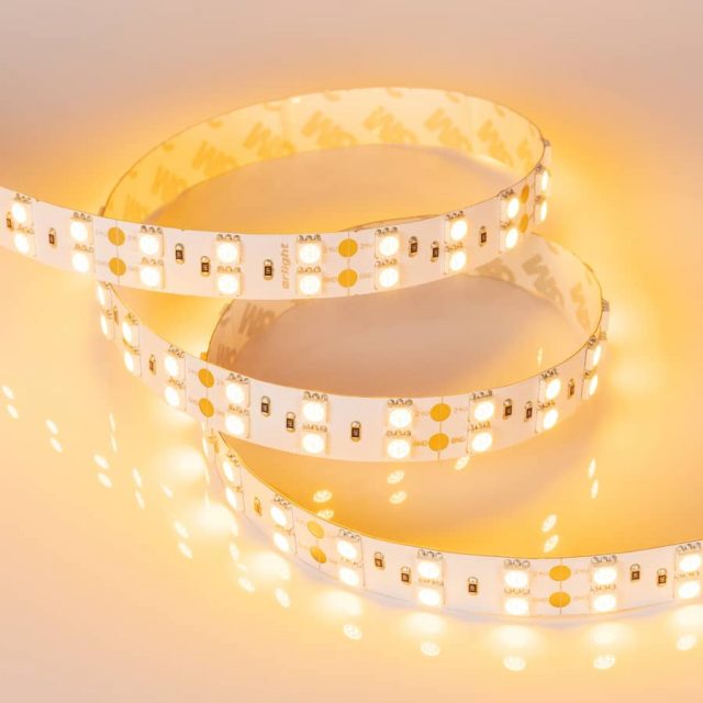 Лента RT 2-5000 24V Yellow 2×2 (5060, 600 LED, LUX) (ARL, 28.8 Вт/м, IP20)