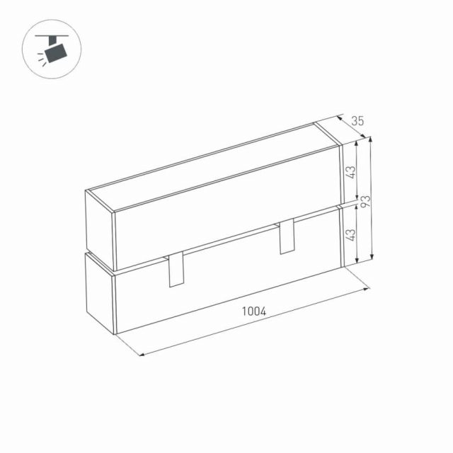 Светильник MAG-FLAT-FOLD-45-S1005-30W Warm3000 (BK, 100 deg, 24V) (ARL, IP20 Металл, 3 года)