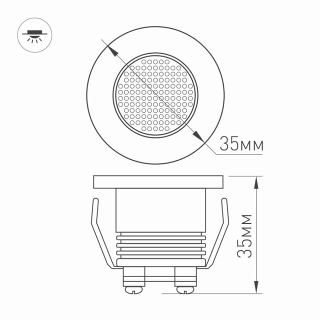 Светодиодный светильник LTM-R35WH 1W Day White 30deg (ARL, IP40 Металл, 3 года)