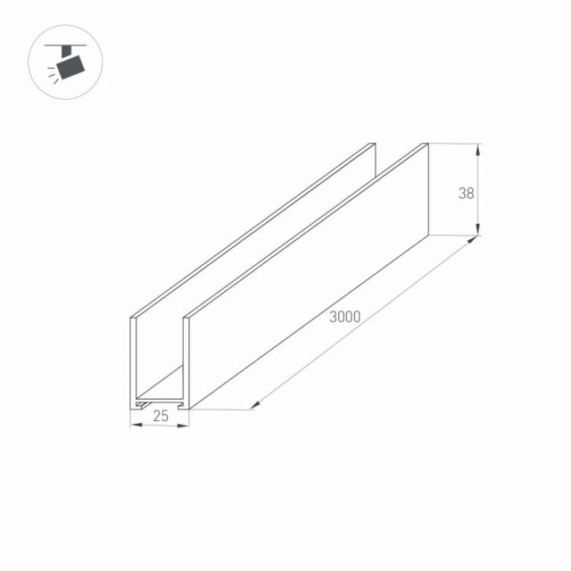 Трек MAG-TRACK-2538-3000 (BK) (ARL, IP20 Металл, 3 года)