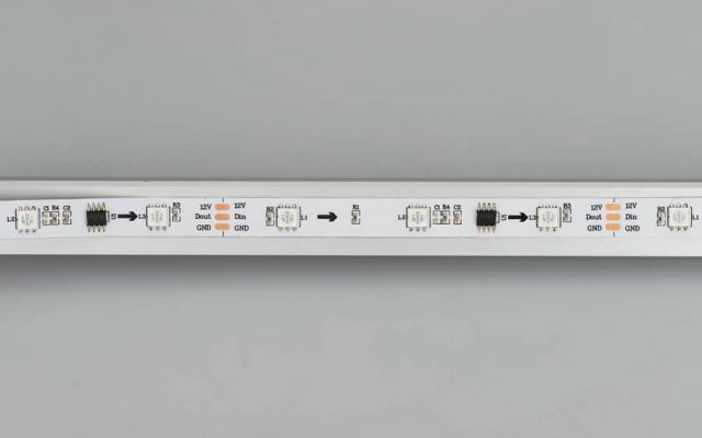 Лента SPI-5000-5060-30 12V Cx3 RGB (10mm, 7.2W/m, IP20) (ARL, Открытый, IP20)