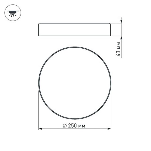 Светильник SP-RONDO-250A-30W Warm White (ARL, IP40 Металл, 3 года)