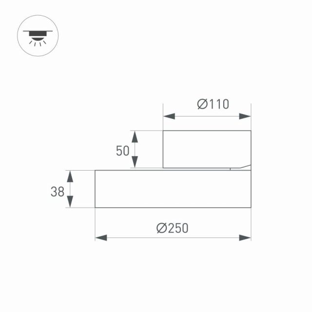 Светильник SP-RONDO-FLAP-R250-30W Warm3000 (WH, 110 deg) (ARL, IP40 Металл, 3 года)