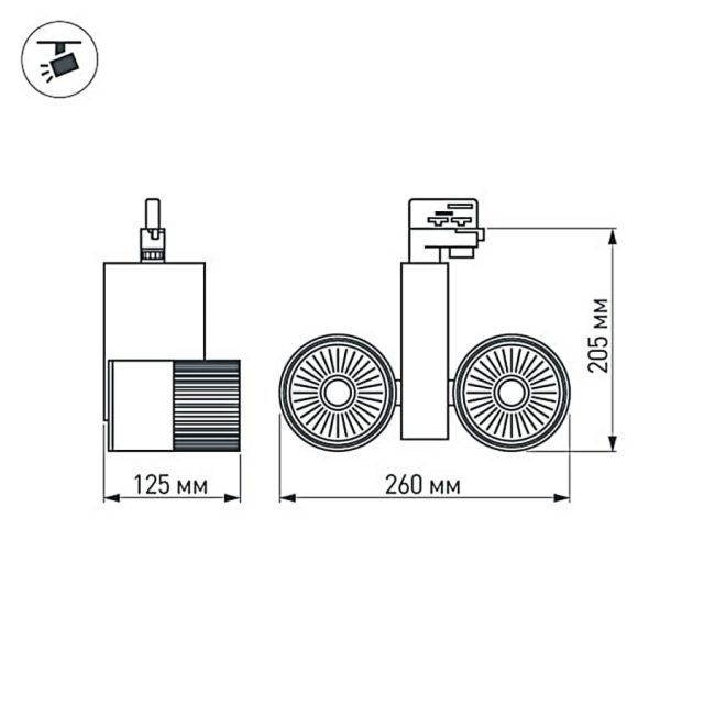 Светодиодный светильник LGD-2271WH-2x30W-4TR Warm White 24deg (ARL, IP20 Металл, 3 года)