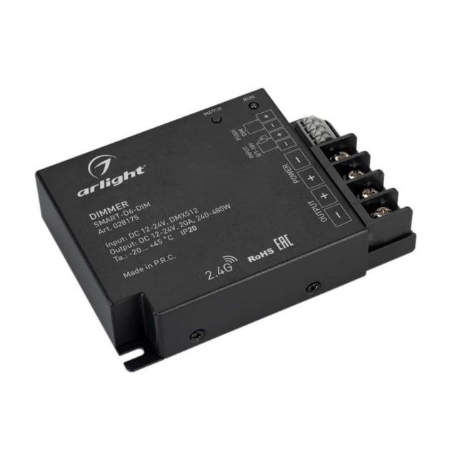 Диммер SMART-D6-DIM (12-24V, 1x20A, 2.4G) (ARL, IP20 Металл, 5 лет)