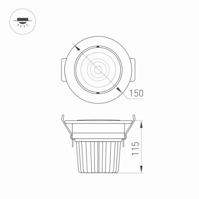 Светодиодный светильник LTD-140WH 25W Warm White 60deg (ARL, IP40 Металл, 3 года)