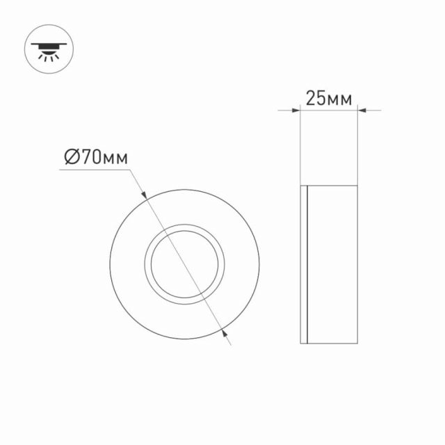 Светодиодный светильник LTM-Roll-70WH 5W White 10deg (ARL, IP40 Металл, 3 года)