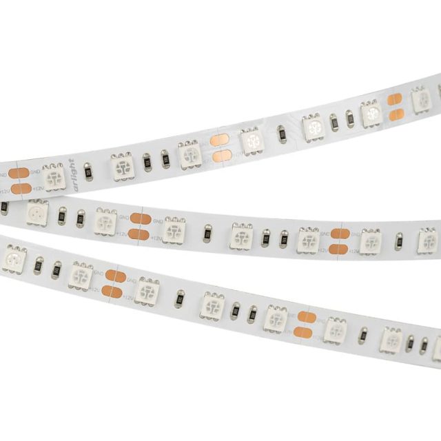 Лента RT 2-5000 12V Yellow 2x (5060, 300 LED, LUX) (ARL, 14.4 Вт/м, IP20)