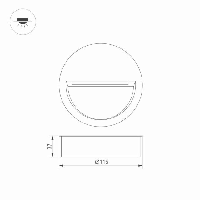 Светильник LTD-TRAIL-R115-4W Warm3000 (GR, 65 deg, 230V) (ARL, IP65 Металл, 3 года)