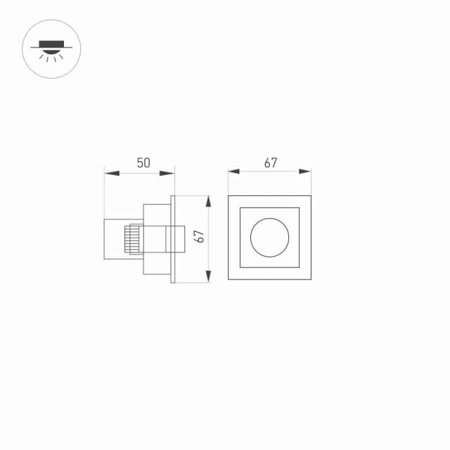 Светильник MS-ORIENT-BUILT-TURN-TC-S67x67-3W Warm3000 (WH-BK, 30 deg, 230V) (ARL, IP20 Металл, 5 лет)