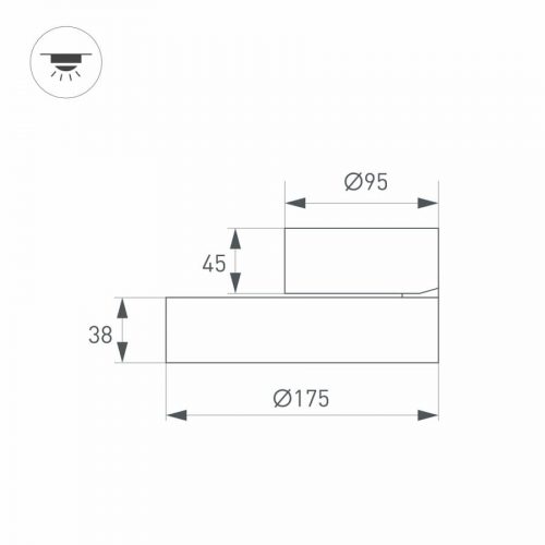 Светильник SP-RONDO-FLAP-R175-16W Day4000 (BK, 110 deg) (ARL, IP40 Металл, 3 года)