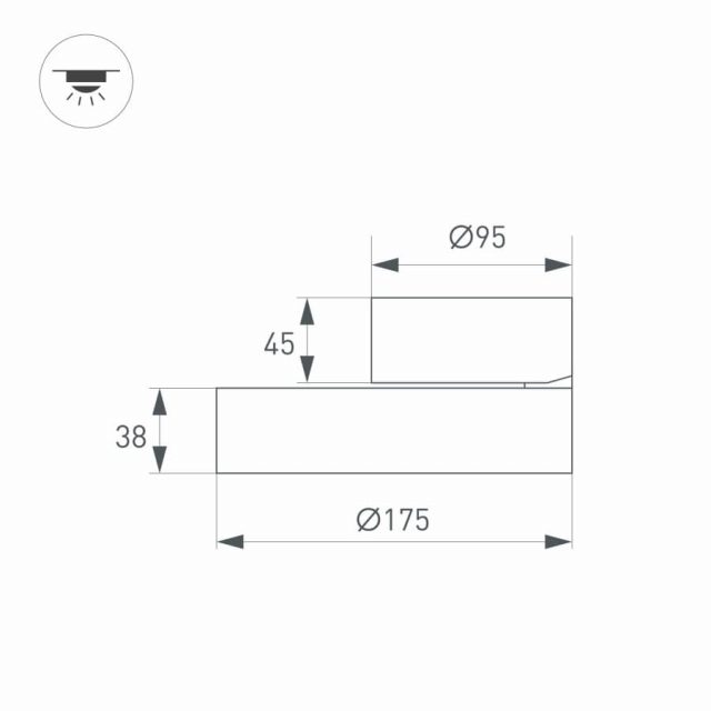 Светильник SP-RONDO-FLAP-R175-16W Warm3000 (BK, 110 deg) (ARL, IP40 Металл, 3 года)