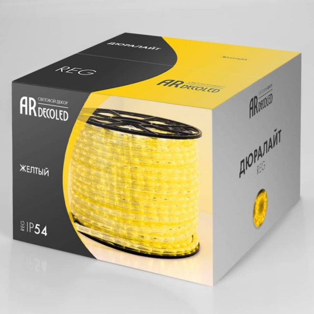 Дюралайт ARD-REG-STD Yellow (220V, 36 LED/m, 100m) (ARDCL, Закрытый)