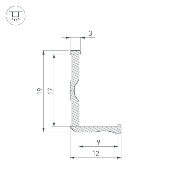 Профиль ALM-BASE-H12-2000 (ARL, Алюминий)