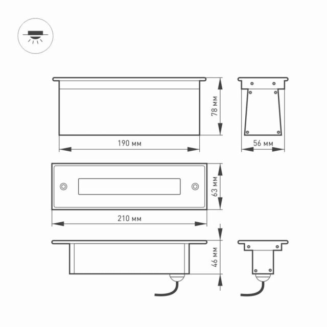 Светильник LTD-LINE-TILT-S210-8W Warm3000 (SL, 120 deg, 230V) (ARL, IP67 Металл, 3 года)