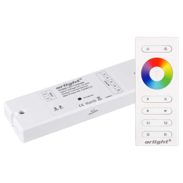 Контроллер SR-2839W White (12-24 В,240-480 Вт,RGBW,ПДУ сенсор)) (ARL, IP20 Пластик, 1 год)