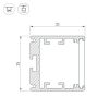 Профиль SL-ARC-3535-D1500-W90 WHITE (1180мм, дуга 1 из 4) (ARL, Алюминий)