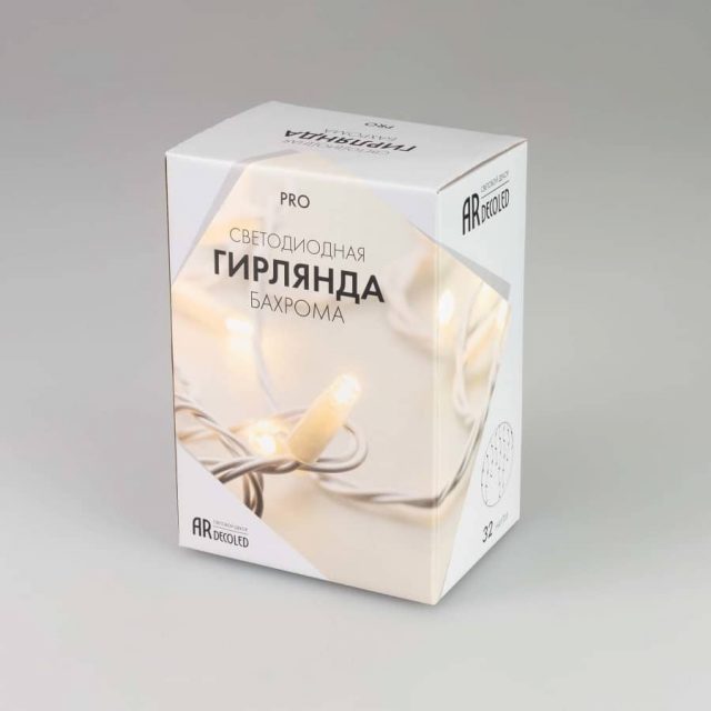 Светодиодная гирлянда ARD-EDGE-PRO-4000×600-WHITE-128LED-FLASH Warm/Warm (230V, 8W) (ARDCL, IP65)