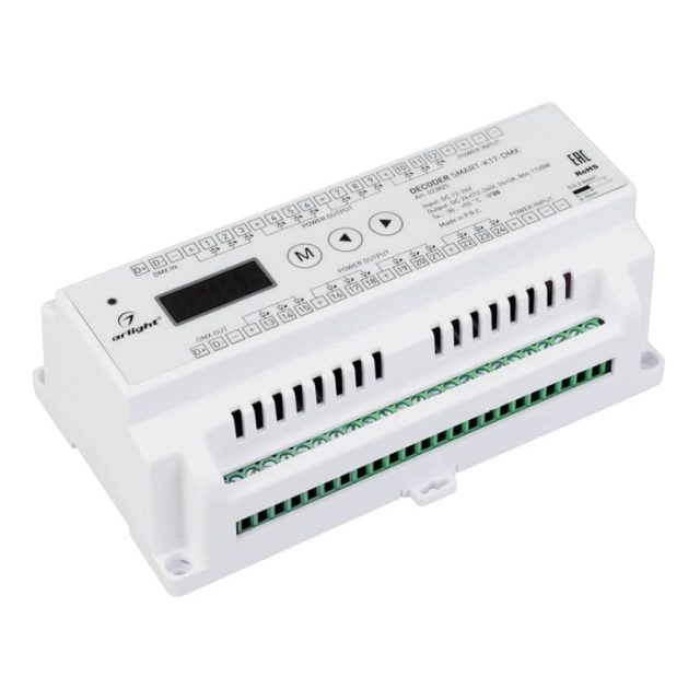 Декодер SMART-K17-DMX (12-24V, 24x3A) (ARL, IP20 Пластик, 5 лет)