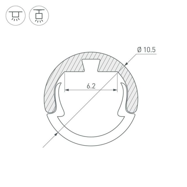 Профиль ROUND-D10.5-2000 ANOD BLACK (ARL, Алюминий)