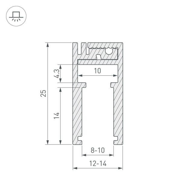 Профиль KLUS-GLASS-810-2000 ANOD (ARL, Алюминий)