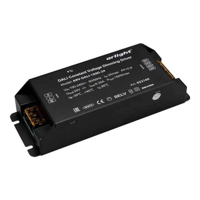 Блок питания ARV-DALI-150D-24 (24V, 6,25A, 150W, DALI, PFC) (ARL, IP20 Металл, 2 года)