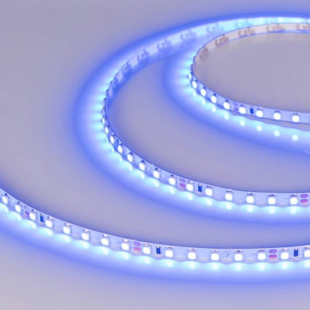 Лента RT 2-5000 24V Blue 5mm 2x (3528, 600 LED, LUX) (ARL, 9.6 Вт/м, IP20)