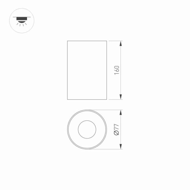 Корпус PLURIO-BASE-SURFACE-LONG-R77 (BK, 1-2, 200mA) (ARL, IP20 Металл, 3 года)