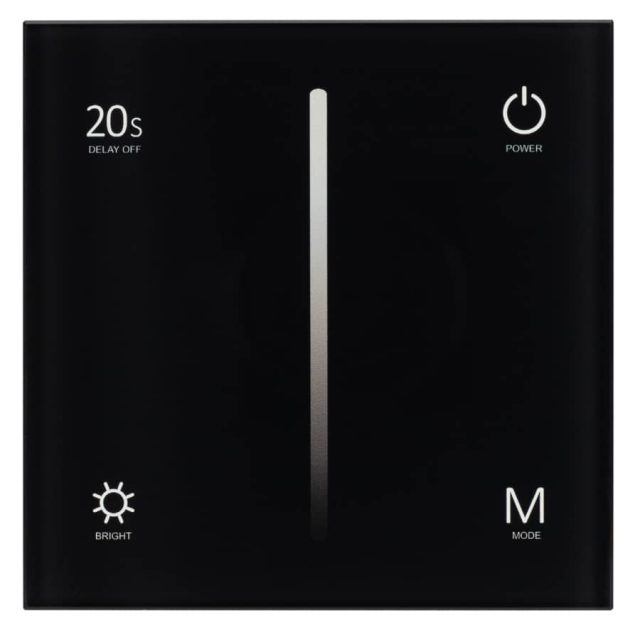 Панель SMART-P35-DIM-IN Black (230V, 0-10V, Sens, 2.4G) (ARL, IP20 Пластик, 5 лет)