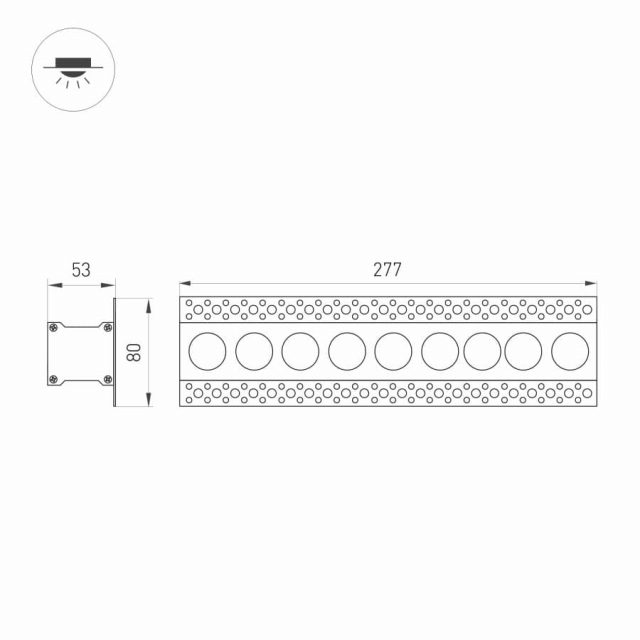 Светильник MS-ORIENT-BUILT-TRIMLESS-TC-S38x277-20W Day4000 (WH-BK, 30 deg, 230V) (ARL, IP20 Металл, 5 лет)